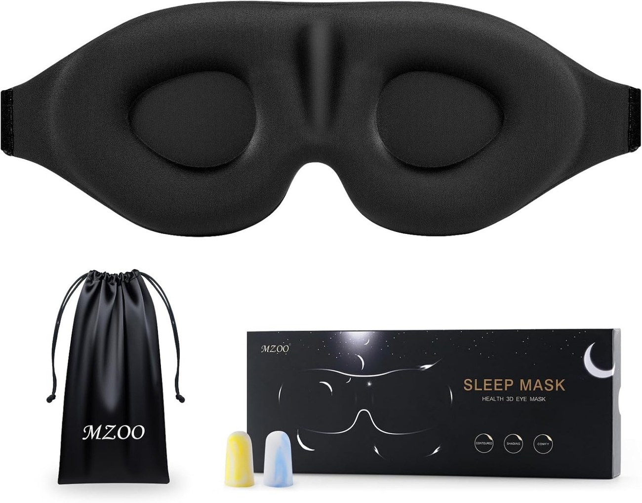 MZOO Contoured Sleep Mask for More Comfortable Travel