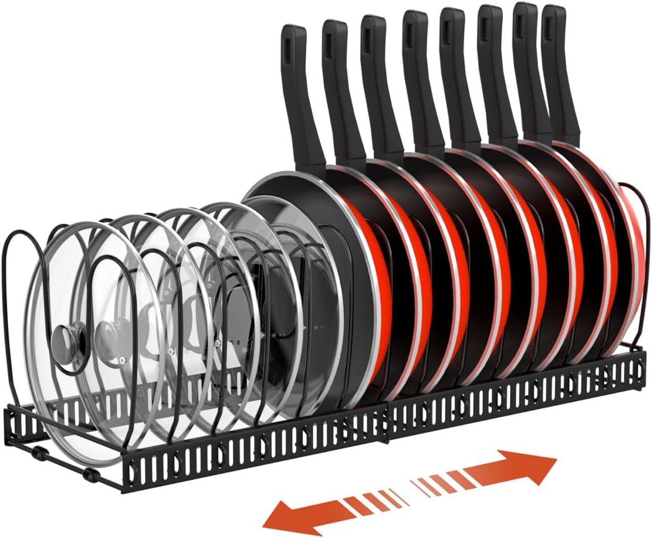 Separate pots, pans and lids