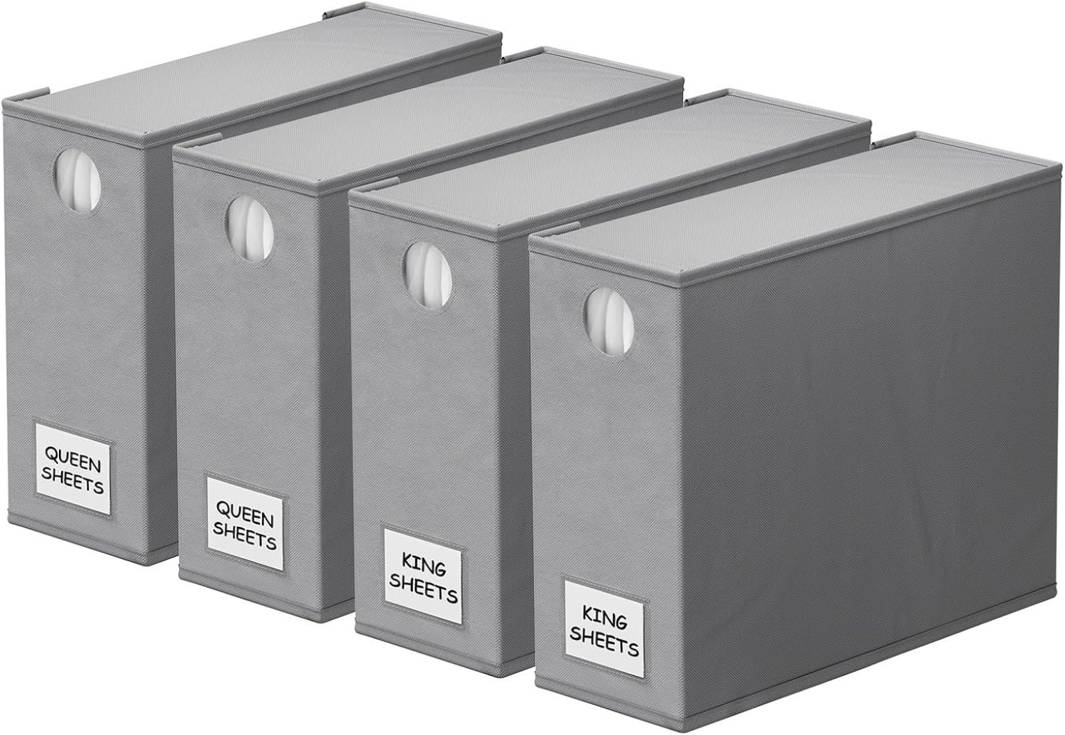 SpaceAid four-pack bed sheet organizers in gray